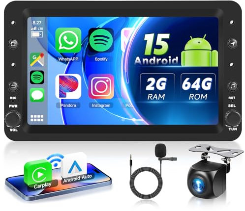 VECHTEL Autoradio 2G+64G Android 15 für Alfa Romeo 159 2004-2011, 7 Zoll HD Touchscreen Auto Radio mit Drahtlos Carplay Android Auto GPS Wi-Fi Bluetooth 2USB FM RDS Radio Rückfahrkamera