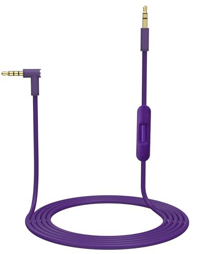 Ersatz Aux Kabel, Stereo-Audiokabel 3,5mm Klinkenkabel Kabel mit Inline-Mikrofon und Steuerung Kompatibel mit Beats Solo4/Solo 3/Solo 2/Studio 2 3/Pro/Detox/Executive,/Mixr/Wireless Kopfhörer (Lila)