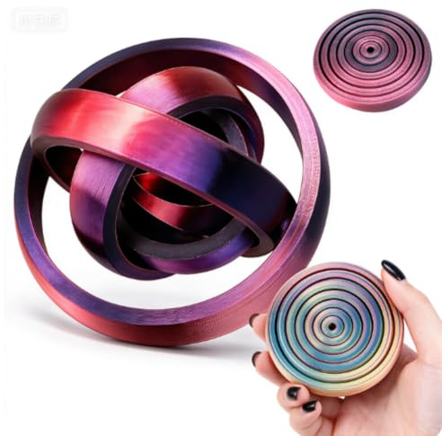 HATFRYF 2Pcs 3D Printed Fidget, Ultimate Stress Relief Spinner with 360° Rotation, Relief Desk play, for Anxiety & Focus – Durable 3D Printed for Office, Home & Travel