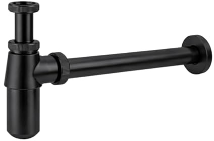 Flode Porto Traditional-Style Adjustable Bottle Trap, Matt Black, Polypropylene, 32mm, Basin Waste