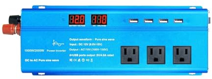 Convertitore Corrente Inverter A Onda Sinusoidale Pura Invertitore Auto Trasformatore A Onda Sinusoidale Pura Convertitore Da Campeggio Presa USA 3000W 12V A 110