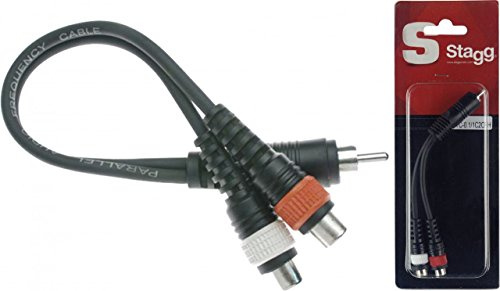 Stagg YC-0,1/1C2CFH RCA Stecker mit 2x RCA Buchse (0,1m)