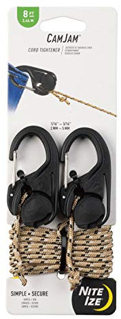 Nite Ize Cam Jam Cord Tightener, Nero, 2.58 X 1.38 X 0.6 Pollici