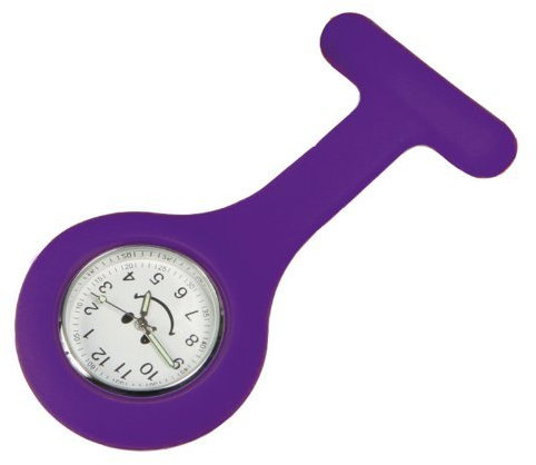 Tiga-Med Schwesternuhr Silikon Violett Smiley Nadel Kitteluhr Krankeschwesteruhr Pulsuhr