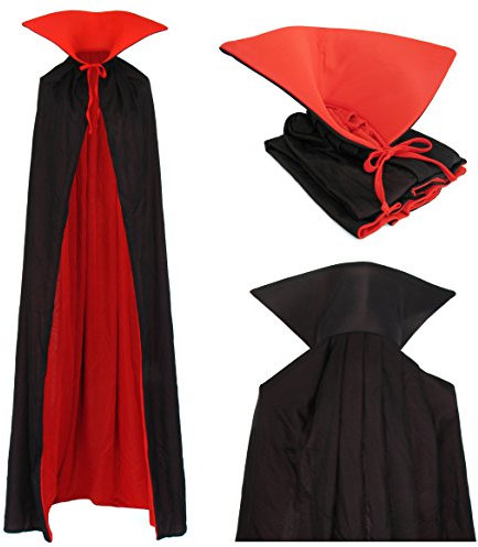 Vampiro Adultos Cuello Capa Manto Negro Rojo 170cm