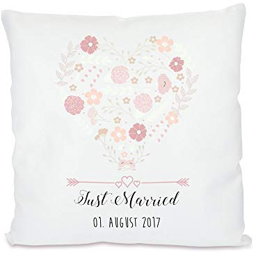 Geschenkidee - Just Married- persönliches Kissen mit Hochzeitsdatum