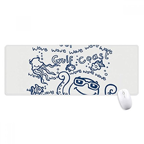 beatChong Blaue Krake Marine Life Muster Griffige Mousepad Große Erweiterte Spiel Büro titched Kanten Computer-Mat Geschenk