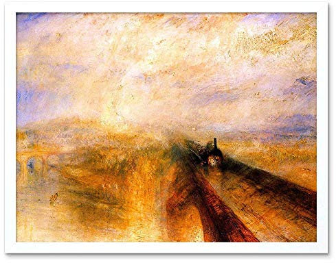 Wee Blue Coo J. M. W. Turner Rain Steam Speed Great Western Railway Painting Art Print Framed Poster Wall Decor 12X16 Inch