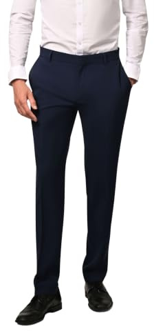 Hirschthal Herren Anzughose Business Hose - Regular-Fit - Marineblau 64