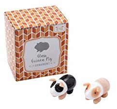 CGB Giftware | Set of 2 Glass Guinea Pig in Gift Box | Black and Brown Design as a Set | From the Artisan Glassware Collection | GB04185