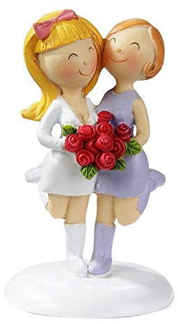 Witzige Tortenfigur Tortenaufsatz Kuchendeko MRS & MRS Frauenhochzeit Tisch-Dekoration Lesbische Hochzeit Hochzeits-Deko Comic Style