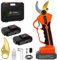 Secateur Electrique Sans Fil, 35mm Secateur a Batterie avec 4,0AH Batteries au Lithium (2 x 2,0AH Batteries), 6-8 Heures de Travail, Convient à Toutes Sortes de Branches Dures et Sèches