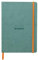 Rhodia 117377C - Notizheft Softcover Rhodiarama DIN A5 (14,8x21 cm), 80 Blatt, liniert Clairefontaine Papier Elfenbein 90g Lesezeichen, Gummizugverschluss, Cover aus Kunstleder Aquablau, 1 Stück