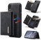 Yidai-Silu Leder Hülle für iPhone XS Max Wallet Case【2 in 1 Abnehmbar, Viele Fächer, Standfunktion】 Magnet Tasche Geldbeutel Back Cover mit PU Wallet für iPhone XS Max - Schwarz