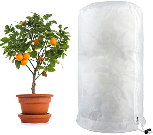 CJBIN Telo Antigelo Piante, Copertura Invernale Antigelo per Piante con Coulisse, Borsa Protettiva per Giardino, Cappuccio Protezione Piante per Piante, 3D, Rotonda, Antigelo, Fodera, 120X180 CM