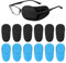 cobee Augenklappen für Brille, 12 Stück, Augenglasabdeckung, Augenklappe für Erwachsene, Kinder, rechte und linke Augenklappen für faule Augen, Amblyopie, Strabismus, Blau und Schwarz