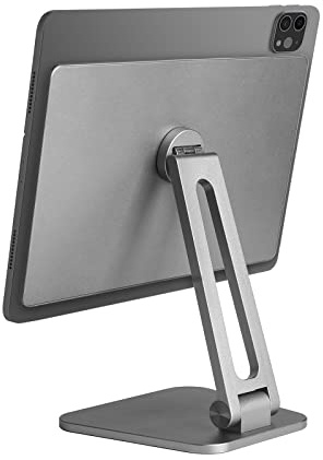 TooCust Magnetischer iPad Ständer für Schreibtisch, für iPad Pro 12.9 Ständer 3rd/4th/5th/6th, 180° verstellbar, 360° drehbar, tragbarer iPad Pro Ständer 12.9 Zoll, iPad Halter Ständer, Grau