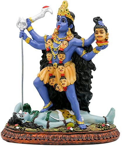 Hindu-Gott Kali Ma Statue,Indien Göttin Kali Bhavatarini Zerstörer Statue Dekorative Hindu-Göttin der Zeit und des Todes Figur Murti Diwali Pooja Geschenke Home Office Tempel Mandir Altar Puja Artikel