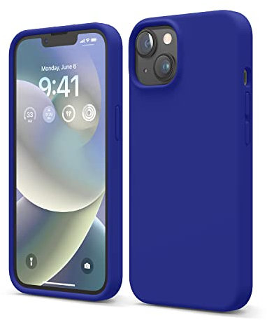 elago Liquid Silicone Case Kompatibel mit iPhone 14 Hülle (6.1), Hochwertiges Silikon, Ganzkörperschutz - 4 Schichten stoßfeste Handyhülle, kratzfestes weiches Mikrofaserfutter (Kobaltblau)