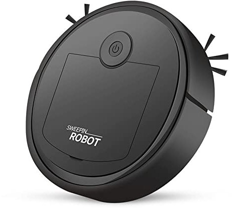 GROCKSTR Aspiradora robótica inteligente de bajo ruido para piso, recogedor de polvo, color negro