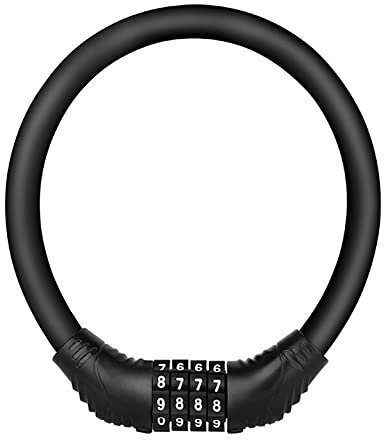 High Security 4-Digit Combination Bike Lock - Resettable Password, Portable Outdoor Anti-Theft Lock for Bicycle and Moto