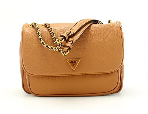 GUESS Damen Becci Convertible Crossbody Flap Umhängetasche, Schultertasche, Cognac