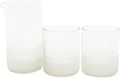 Point-Virgule Set di caraffa e 2 bicchieri in vetro trasparente