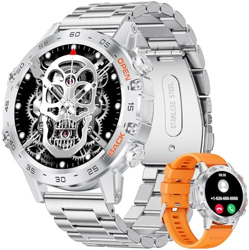 LIGE Smartwatch Herren mit Telefonfunktion,Fitness Tracker 1,43 Zoll HD AMOLED Touchscreen Wasserdicht IP68 mit 100+ Sportmodi,Schrittzähler,Schlaf-Herzfrequenzmesser Smartwatch für Android iOS