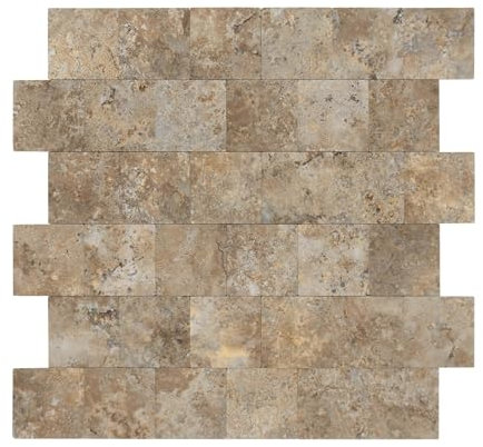 Dalsys Wandpaneele selbstklebend Steinoptik 1m², 11 Stück Beige Wandverkleidung feuchtigskeitsbeständig, Premium Qualität für Bad und Küche