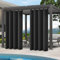 Qelus Vorhang Outdoor Wetterfest, Sonnenschutz mit Klettverschluss B132xH213cm, Außenvorhang Wasserdicht für Balkon Sichtschutz Pavillon Pergola Terrasse Garten (Tiefschwarz, 1Stück)