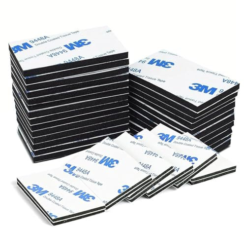 smartelf 100 Stück 3M Klebepads Doppelseitig Extra Stark, Doppelseitige Klebepads, Selbstklebende Pads Doppelseitig, Schwarz Rechtecken Klebeband Extra Stark für Wände Boden Türen