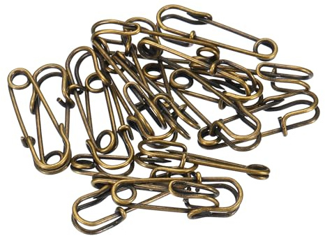 YOKIVE 20 Stück Sicherheitsnadeln, Große Metall-Nähnadeln | Basteln, Ideal für Kleidung, Stricken, Nähen (Bronze, 1,06 Zoll).