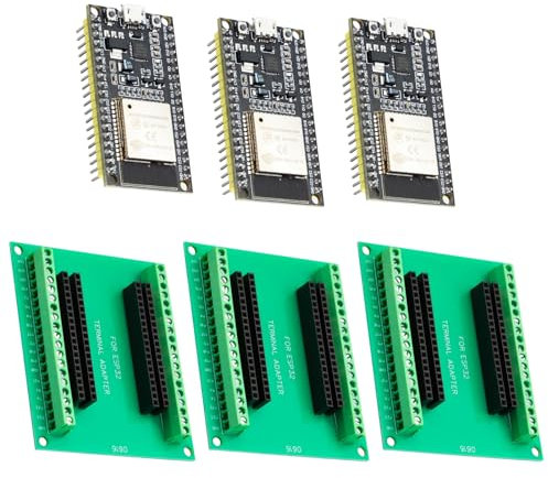 Binghe ESP Kit, ESP Entwicklungsboard mit CP2102 Chip + ESP Breakout Board 2,4 GHz Dual Core WLAN WiFi + Bluetooth 2-in-1 Mikrocontroller für ESP 38 Pins Kompatibel mit Arduino（3 X Satz ESP）