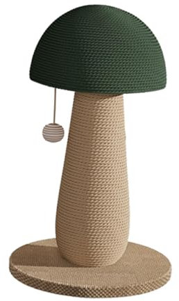 Gralara Griffoir pour Chat en sisal en Forme de Champignon, Poteau à griffer Vertical, également Jouet interactif pour Chaton et Chat d’intérieur, Base Stable, Facile à Assembler