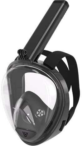 Vitare Masque de Plongée Intégral pour Adulte et Enfant, Masque Tuba avec Système Respiratoire Avancé et Technologie Antibuée, Masque Snorkeling Piscine avec Support de Caméra