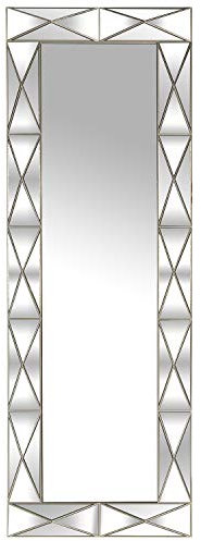 DRW Rechteckiger Wandspiegel, silberfarben, 49 x 3 x 136 cm, Innen: 30,5 x 118,5 cm