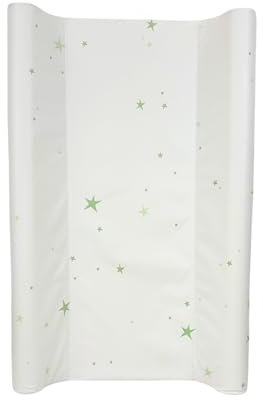 BabyDam Luxury SuperMax Wickelunterlage mit Keilabsatz, leicht zu reinigen, 70 x 45 cm, Sterngrün/Weiß