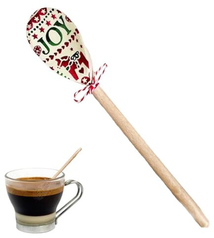 Cucchiaio in legno divertente, cucchiaio in legno di Natale, Cucchiaio decorativo con motivo natalizio | Cucchiaio in legno, rosso, bianco, verde, decorazione, cucchiaio da cucina per la casa, P