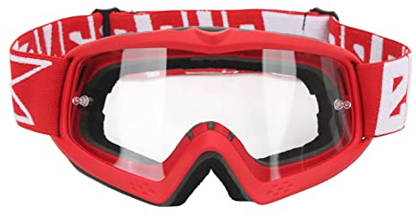 Saluaqui Kratzfeste Motorradbrille, Transparente Gläser, Verstellbare Motocross-Brille für, Teenager und Erwachsene, Radfahren, Klettern, mit Schwarzem Rahmen