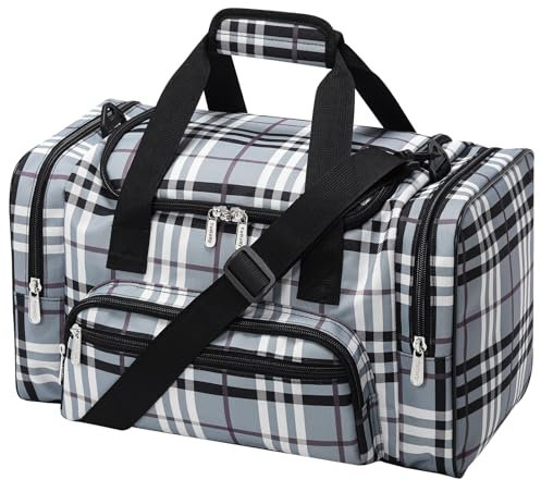 ZZY Sporttasche klein, 25L Gym Tasche, Fitness Tasche Trainingstasche für Weekender Reisetasche (Grau Weiß)