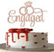 Xsstarmi 1 Pack Engaged Cake Topper Rose Gold Ring Glitter We're Engaged Theme Bridal Shower Cake Pick for Wedding Engagement Party Cake Decorations