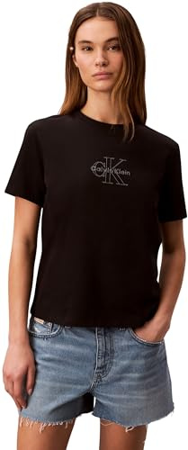 Calvin Klein Damen Ss Clasic Monologo Tee Lv047f831g Graphic Tees