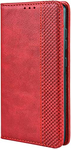 TEYYOS Cover Custodia Folio in Pelle per ZTE Blade A76 5G, Premium PU/TPU Portafoglio Case con Slot per Schede, Flip Wallet Libro - Rosso