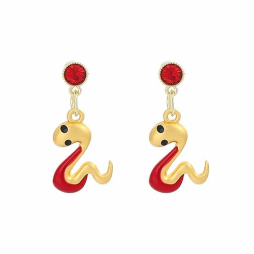 Piercings Federmäppchen, Ohrring-Set, chinesisch, Tier, Retro, Tier, Cubic Zirkonia, Perle, Rot, Dangle Ohrringe, Schmuck, Zubehör, Größe Formen, Bohrset, Einheitsgröße, Zinklegierung, Ohne Edelstein