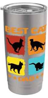 Best Cat Dad Cat Dad Cats Cat Lover Kitten Doppelwandiger Edelstahl-Thermobecher