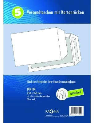 Pagna 22027-08 Versandtasche DIN B4, 5 Stück, weiß