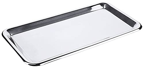 Contacto Ausstelltablett 30 x 16 cm Edelstahl 18/10 hochglänzend, offen gebördelter Rand, spülmaschinengeeignet, Gastro-Qualität für Theke, Buffet
