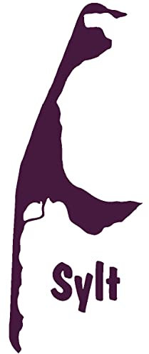 Samunshi® Wandtattoo Insel Sylt Wandaufkleber 38 x 100cm aubergine