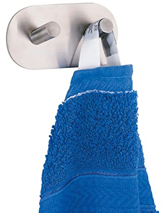 WENKO Strip-it® Wandhaken Duo matt, Edelstahl rostfrei, 10 x 5 x 2.8 cm, Matt