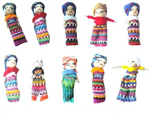 Woru Sorgenpüppchen, 10 Stück einzeln, ca. 6 cm Gross, Sorgenpuppe, Sorgenfresser, Glücksbringer